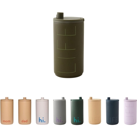 Design Letters Thermo Beker - Travel - 350 ml - Olive - Design Letters - OneSize - Thermofles