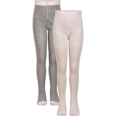 Minymo Panty's - 2-pack - Grijs/Roze - Minymo - 140/146 - Panty's