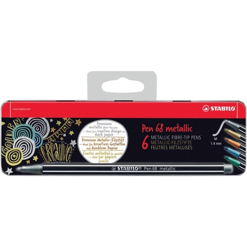 Stabilo Markers - Pen 68 - 6 st. - Metallic m. Etui - Stabilo - OneSize - Marker
