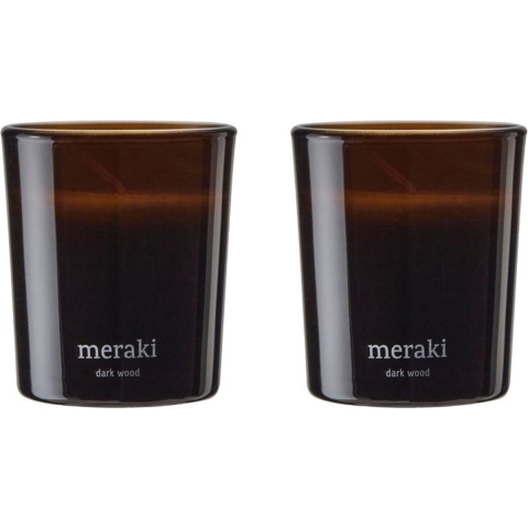 Meraki Geurkaars - 2-pack - 2x60g - Dark Wood - Meraki - OneSize - Geurkaars