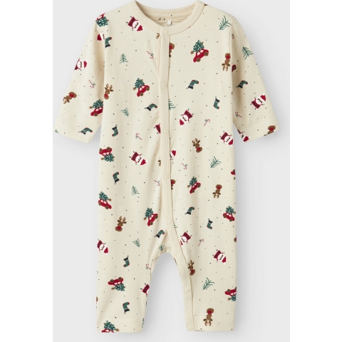 Name It Pyjamapak - NbnVismas - Witkap Grijs/Kerstmis - Name It - 56 - Pyjamapak