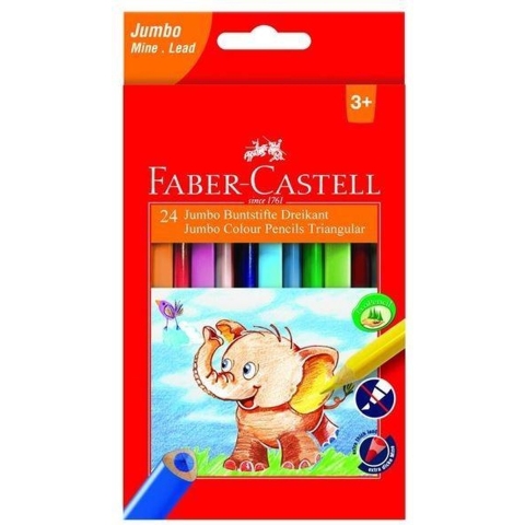 Faber-Castell Kleurpotloden - Driehoekig - Jumbo - 5,4 mm - 24 s - Faber-Castell - OneSize - Tekenset