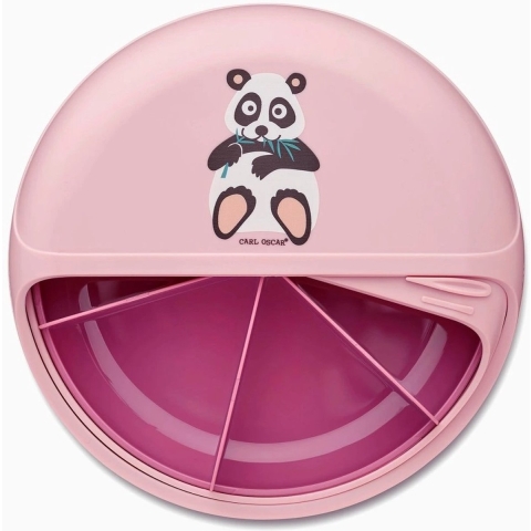 Carl Oscar Snackbox - Snackschijf - 15 cm - Roze m. Panda - Carl Oscar - OneSize - Brooddoos