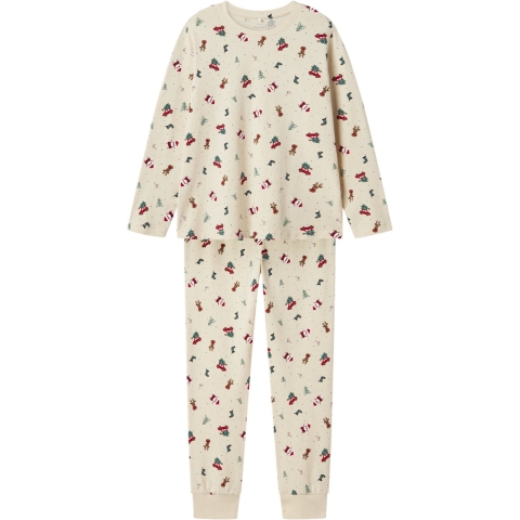 Name It Pyjama set - NknVismas - Witkap Grijs/Kerstmis - Name It - 8 jaar (128) - Pyjama - Tweedelig