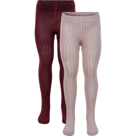 Minymo Panty's - 2-pack - Solid Rib - Rose Smoke - Minymo - 116/122 - Panty's