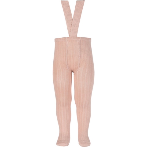Condor Panty's m. Bretellen - Rib - Poeder - Condor - 1-2 jaar (80-92) - Panty's