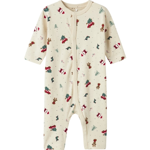 Name It Pyjamapak - NbnVismas - Witkap Grijs/Kerstmis - Name It - 68 - Pyjamapak