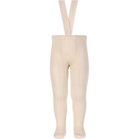 Condor Panty's m. Bretellen - Rib - Beige - Condor - 1-2 jaar (80-92) - Panty's