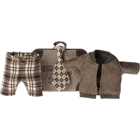 Maileg Koffer - Grootvader Muis Koffer m. Kleren - Maileg - OneSize - Poppentoebehoren