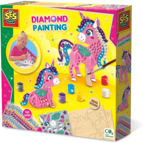 SES Creative Creatieve Speelset - Diamantmozaïek - 3D - Eenhoorn - SES Creative - OneSize - Creatieve Speelset