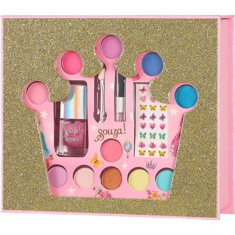Souza Schminck Set - Oogschaduw/Nagellak/Stickers - Kroon - Souza - OneSize - Schminck
