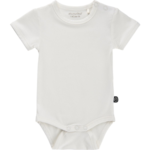 Minymo Romper s/s - Bamboe - Wit - Minymo - 50 - Romper S/S