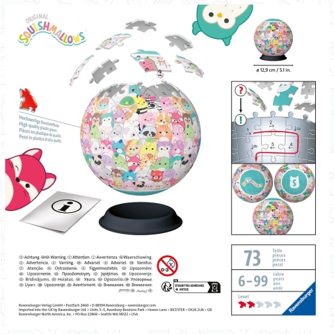 Ravensburger 3D Puzzel - 72 Bakstenen - Squishmallows - Ravensburger - OneSize - Puzzel