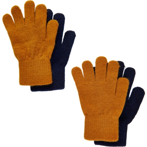 CeLaVi Handschoenen - Wol/Nylon - 2-pack - Pompoenkruid/Navy - CeLaVi - 1-2 jaar (80-92) - Wanten