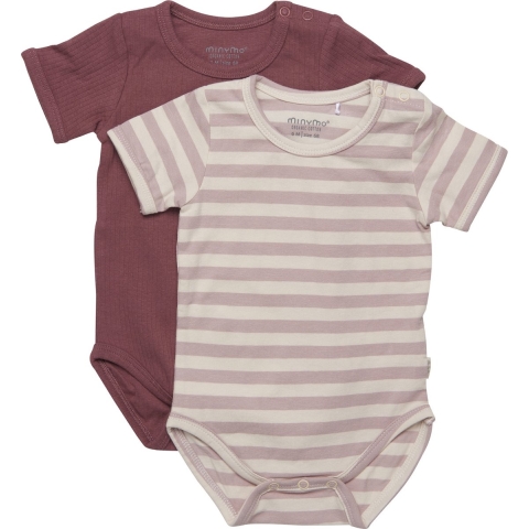 Minymo Rompers s/s - 2-pack - Violet Ice - Minymo - 1 jaar (80) - Romper S/S