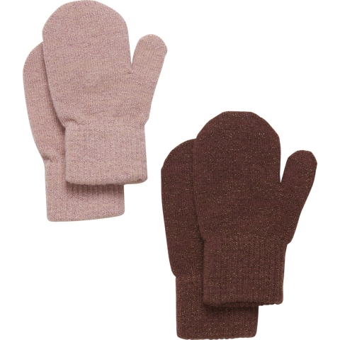 CeLaVi Wanten - Wol/Polyester - 2-pack - Fudge m. Glitter - CeLaVi - 3-6 jaar - Wanten