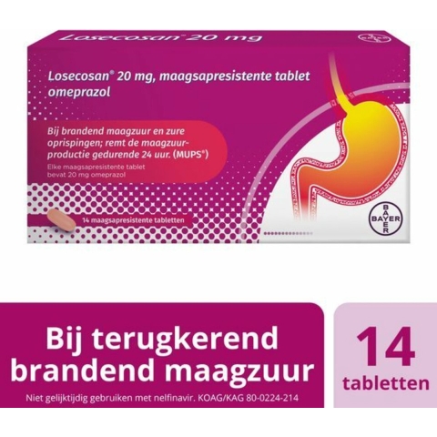 Losecosan Bij Terugkerend Brandend Maagzuur 14 tabletten