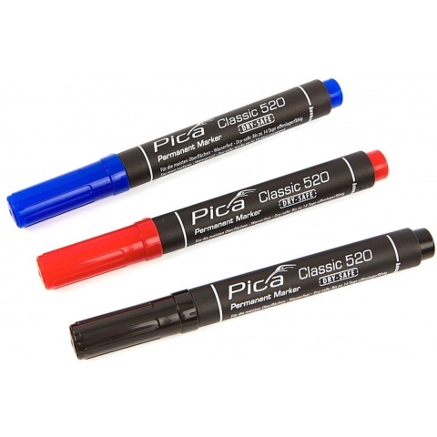 Pica 520/46-10 Permanent Marker - Rond - Zwart - 1-4mm (10st)