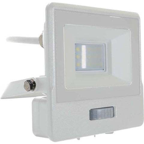V-TAC VT-118S-1-W LED Schijnwerpers met PIR Sensor - Samsung - IP65 - Wit - 10W - 735 Lumen - 6500K - 5 Jaar - Modelnr: - VT-118S-1-W