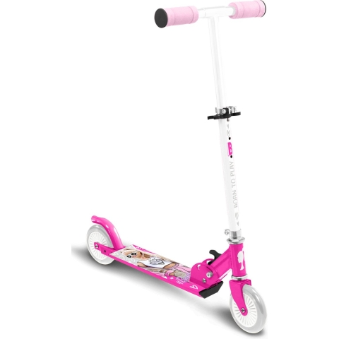 Mattel Barbie 2 wiel Kinderstep Opvouwbaar Voetrem Roze