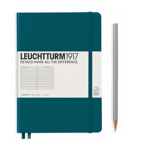 Leuchtturm Pacific Green, Softcover, Paperback (B6+), 123 p., ruled