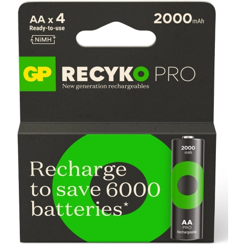GP ReCyko Pro Oplaadbare AA batterij (penlite) NiMH 2000 mAh 1.2 V 4 stuk(s)