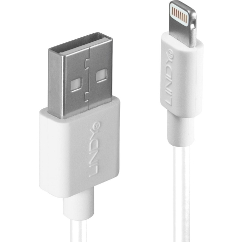 LINDY USB-kabel USB 2.0 USB-A stekker, Apple Lightning stekker 2.00 m Wit 31327
