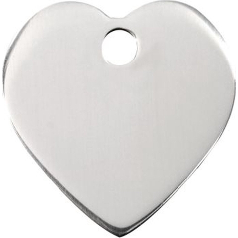 Heart roestvrijstalen dierenpenning large/groot 3,8 cm x 3,8 cm - Reddingo