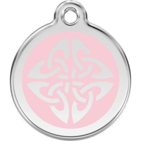 Tribal Arrows Pink roestvrijstalen hondenpenning medium/gemiddeld dia. 3 cm - Reddingo