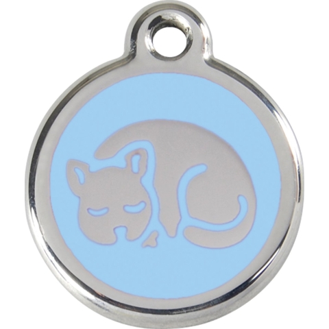 Kitten Light Blue roestvrijstalen kattenpenning small/klein dia. 2 cm - Reddingo