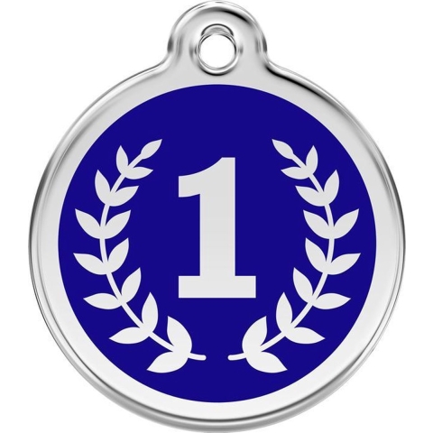 Winner Navy roestvrijstalen hondenpenning small/klein dia. 2 cm - Reddingo