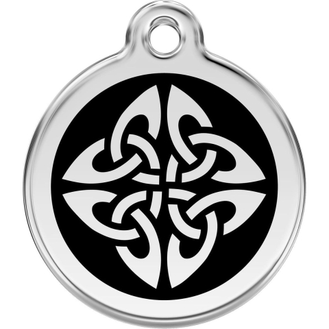 Tribal Arrows Black roestvrijstalen hondenpenning small/klein dia. 2 cm - Reddingo