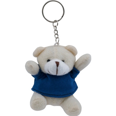 Pluche teddybeer knuffel sleutelhanger - 5x - blauw - 8 cm - Beren dieren sleutelhangers -