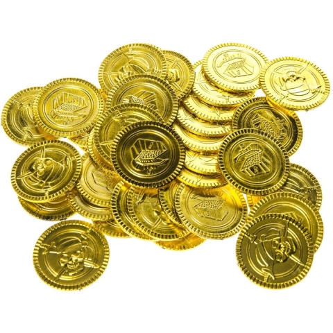Piraten Speelgoed Munten - 200x - Goud - 100 Stuks - Piraat Verkleed Accessoires -