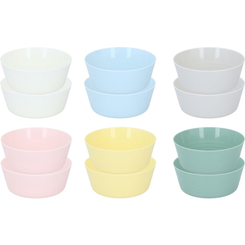 Alpina schaaltjes/kommetjes - 24x - gekleurd - kunststof - D11,8xH5 cm -