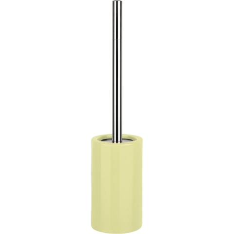 Luxe Toiletborstel in houder Sienna - geel glans - porselein - 42 x 10 cm - met binnenbak -