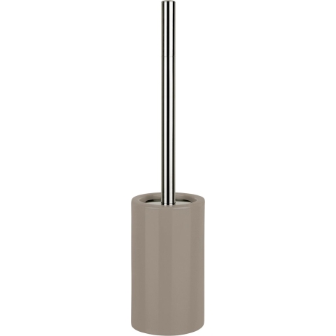 Luxe Toiletborstel in houder Sienna - beige glans - porselein - 42 x 10 cm - met binnenbak -