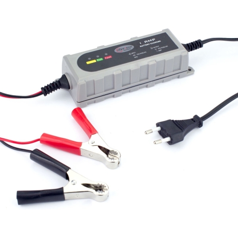 Benson Acculader druppelaar 12V 1A - voor motor - scooter - auto - 5 fasen opladen -
