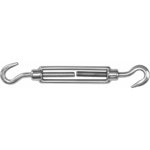 AMIG Spanschroeven/draadspanner met haak/haak - 1x - 12.5cm - 316L RVS - 300kg - M10 schroefdra -