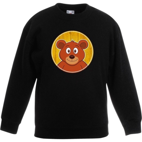 Sweater beer zwart kinderen 14-15 jaar (170/176) -
