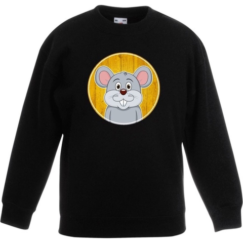 Sweater muis zwart kinderen 5-6 jaar (110/116) -