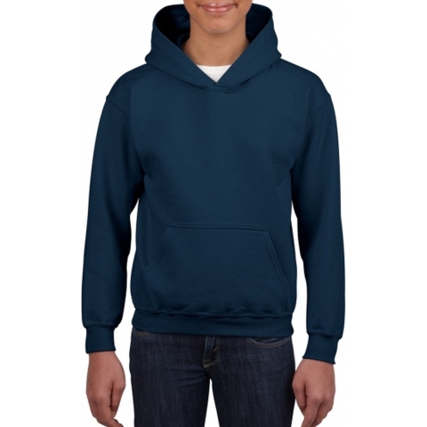 Sweater met capuchon - donkerblauw - jongens/meisjes - katoen/polyester L (164) -