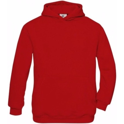 Rode katoenmix sweater met capuchon voor jongens 9-11 jaar (134/146) -