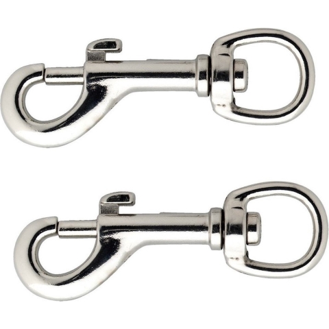 Musketonhaak - 10x stuks - vernikkeld - 5 x 1 cm - hondenlijnhaak -