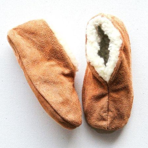 Bernardino - Spaanse kinder sloffen - beige - Gevoerd - Suede/wol - De enige echte 24 -