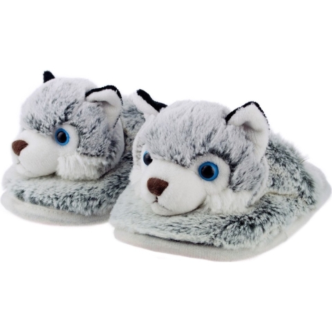 Dieren husky hond instap sloffen/pantoffels voor kinderen 28-31 -