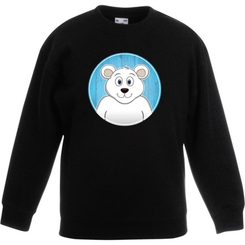 Sweater ijsbeer zwart kinderen 7-8 jaar (122/128) -