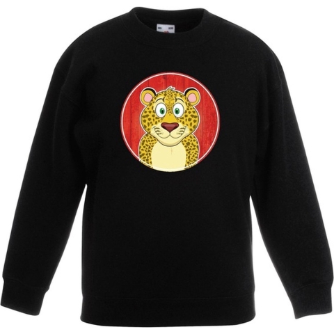 Sweater luipaard zwart kinderen 3-4 jaar (98/104) -