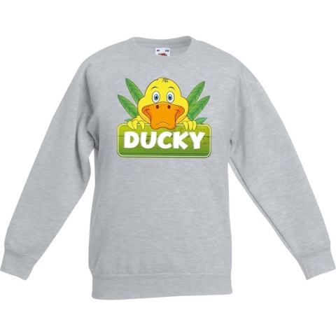 Sweater grijs voor kinderen met Ducky de eend 12-13 jaar (152/164) -