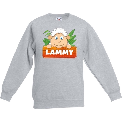 Sweater grijs voor kinderen met Lammy het schaapje 3-4 jaar (98/104) -